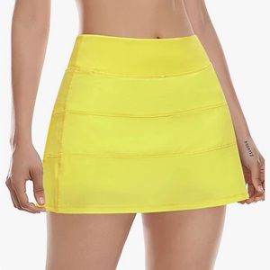 yellow tennis skirt